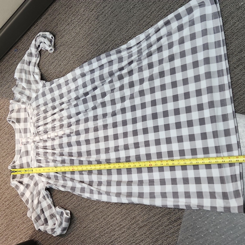Lanz Of Salzburg Gray And White Nightgown Size Large - Picture 11 of 14